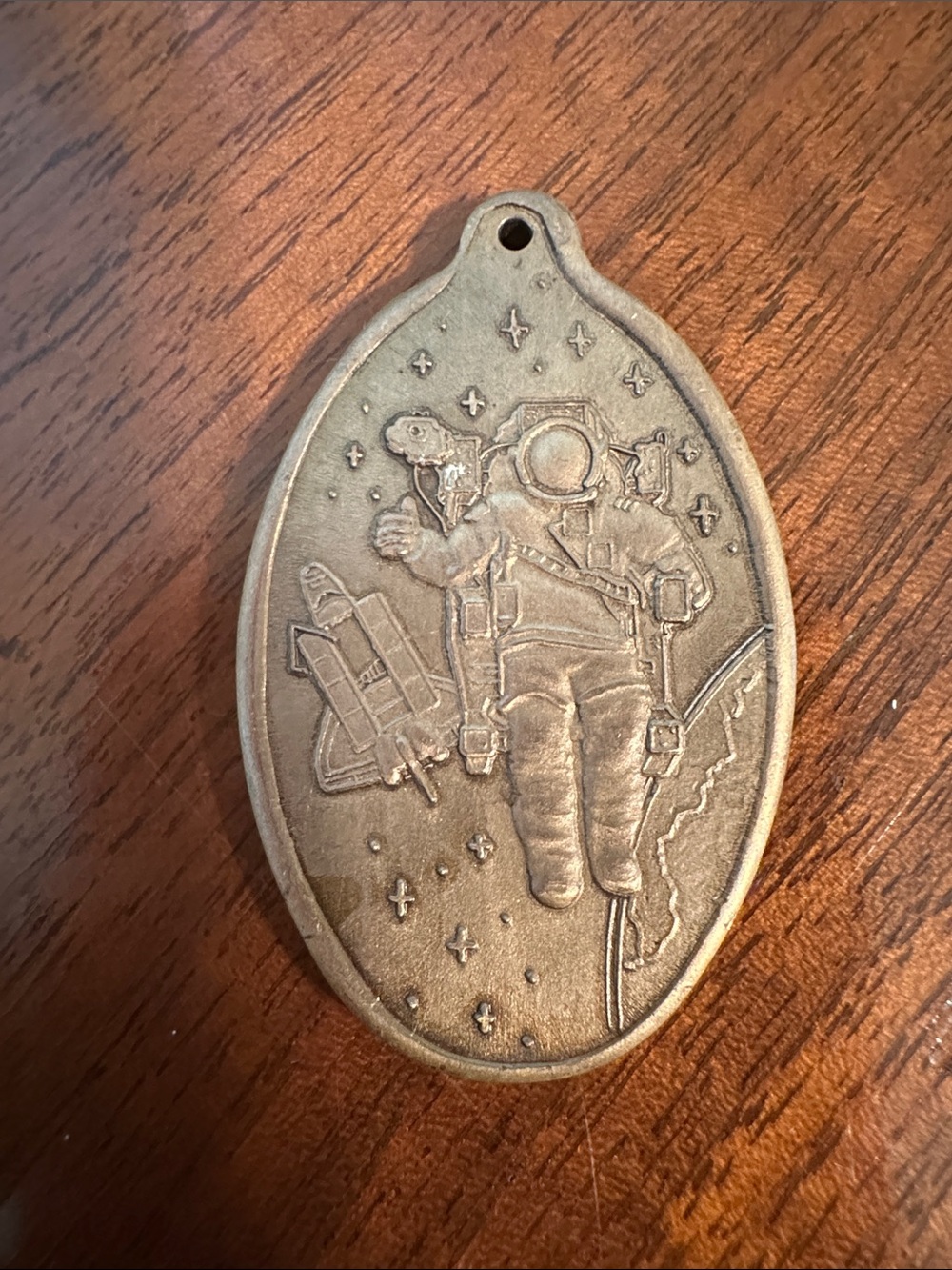 Vintage NASA Space Shuttle Bronze Pendant or Key Fob